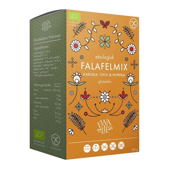 Ewalie Falafelmix Harissa Glutenfri, 200g ekologisk