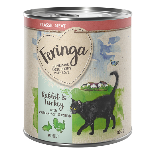 Feringa Classic Meat Menu 6 x 800 g - Kanin & kalkon med havtorn