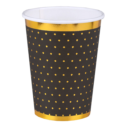 Pappersmuggar Prickiga Svart/Guld - 10-pack
