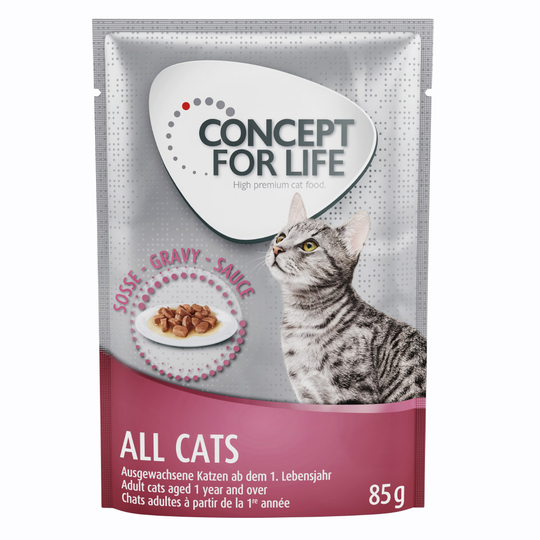Concept for Life All Cats - förbättrad formel! - Som tillskott: 12 x 85 g Concept for Life All Cats - i sås