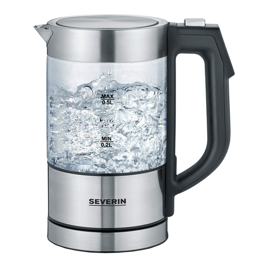 Severin - Minivattenkokare i glas 0,5 L 1100 W
