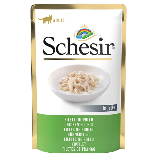 Ekonomipack: Schesir Jelly Pouch 24 x 85 g Kycklingfilé