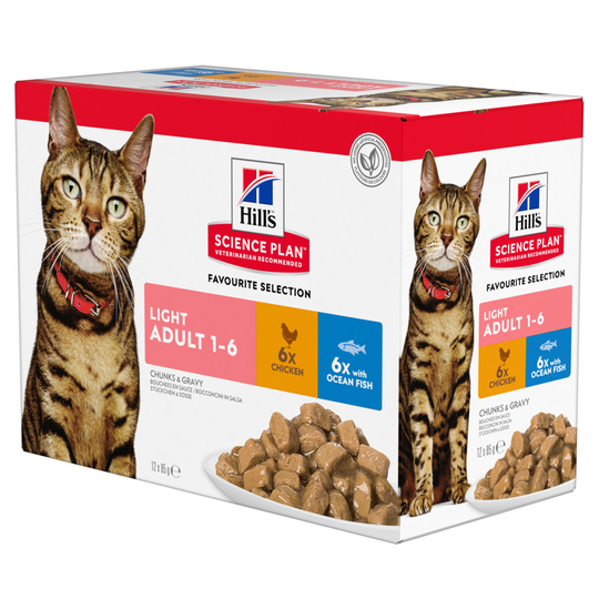 Hill's Science Plan Adult Light Tuna Komplettering: Hill's Science Plan Adult Light 12 x 85 g Fish Selection