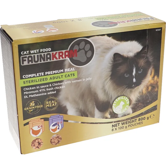 Faunakram Premium Våtfoder Katt 8-pack