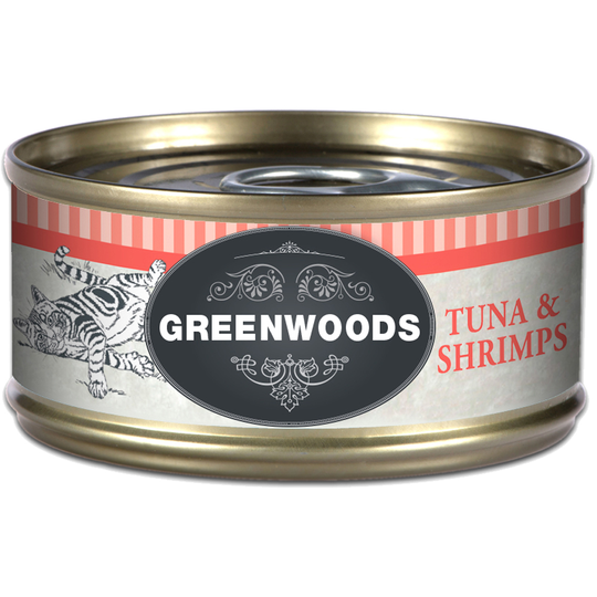 Ekonomipack: 12 x 70 g Greenwoods Adult våtfoder - Tuna & Shrimps