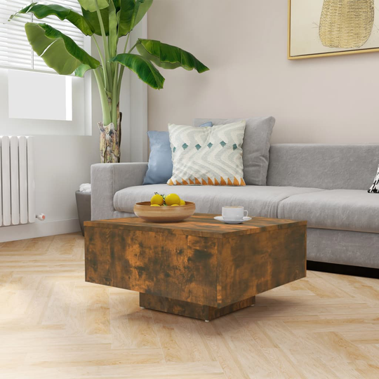 vidaXL Soffbord rökfärgad ek 60x60x31,5 cm konstruerat trä