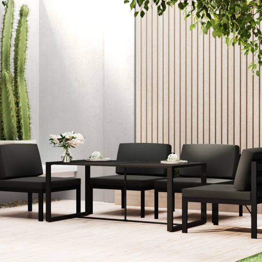 vidaXL Matbord för trädgården antracit 120x60x66 cm aluminium