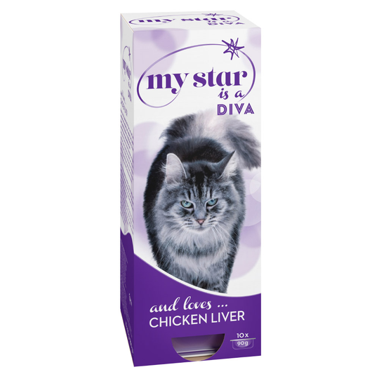 Ekonomipack: 30 x 90 g My Star kattmat - My Star is a Diva - Chicken Liver