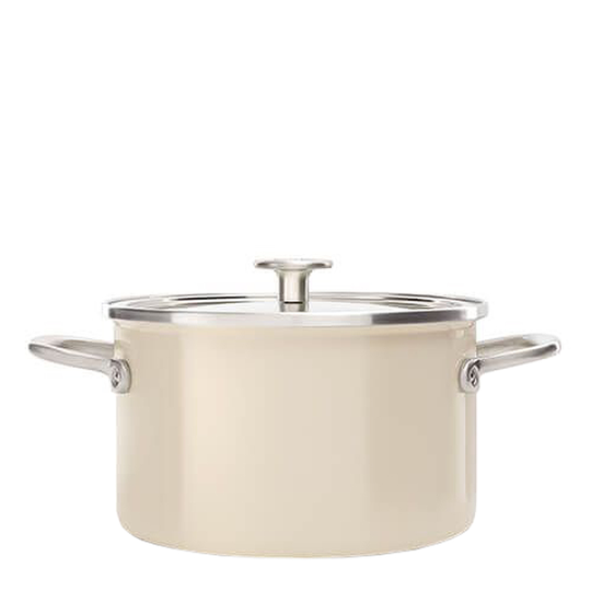 KitchenAid - KitchenAid Steel Core Enamel Gryta Emalj/Glaslock 3,7 L Kräm