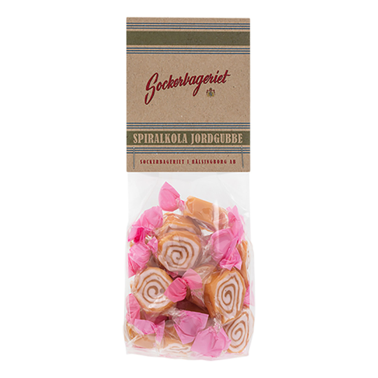 Spiralkola Jordgubb - 125 g