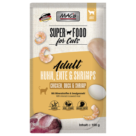 Ekonomipack: MAC's Cat Pouch 24 x 100 g - Anka & räkor