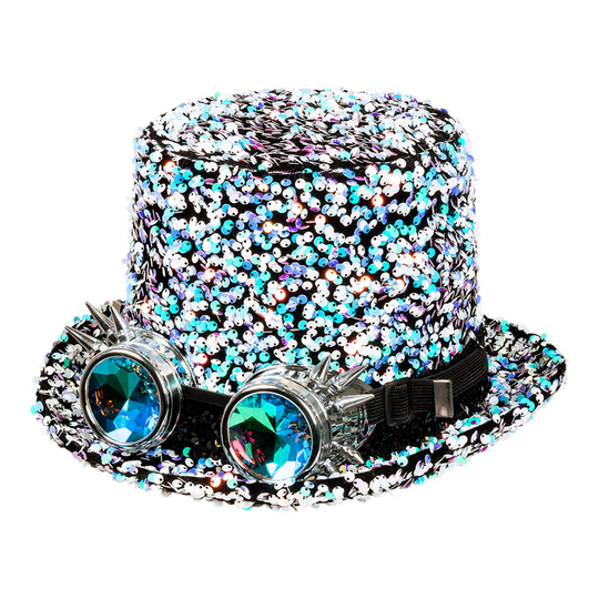 Paljetthatt Steampunk Deluxe Silver - One size