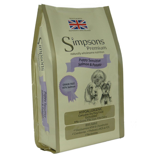Ekonomipack: Simpsons Premium 2 x 12 kg - Puppy Sensitive Salmon & Potato