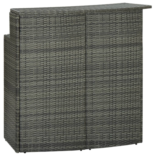 vidaXL Barbord för trädgård grå 120x55x110 cm konstrotting