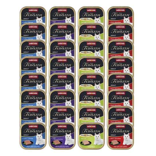 Mixpack: Animonda vom Feinsten Adult 32 x 100 g - Varianter med fisk och kött (4 sorter)