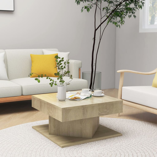 vidaXL Soffbord sonoma-ek 57x57x30 cm spånskiva