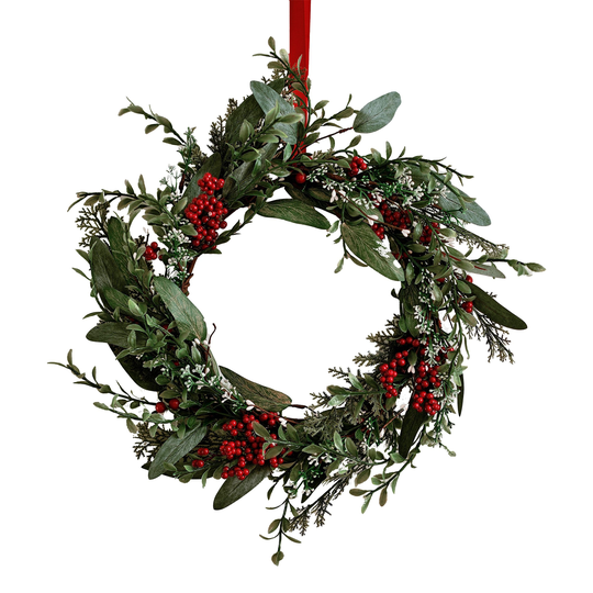 Dekorationskrans Jul med Bär och Gran
