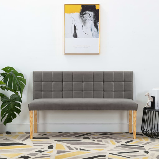 vidaXL Bänk 140 cm grå tyg