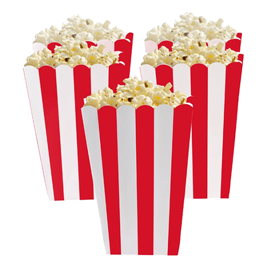 Popcornbägare Röda Randiga - 5-pack
