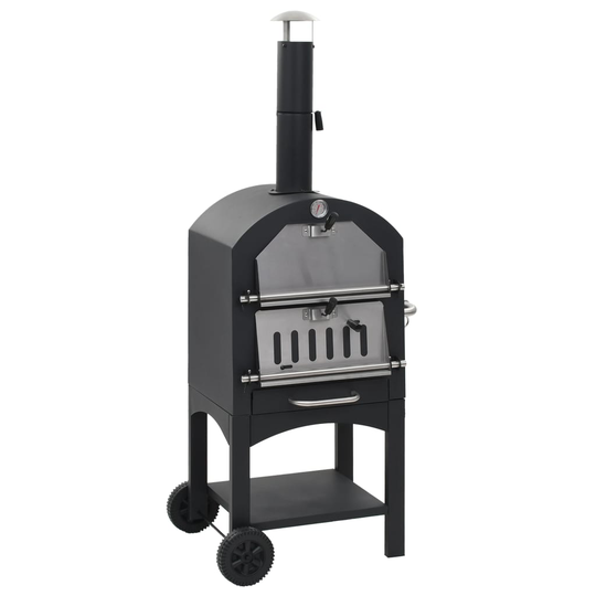 vidaXL Pizzaugn koleldad med tegelplattor & pizzasten