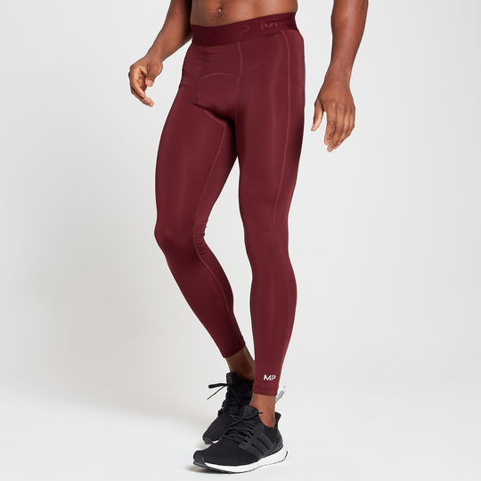 MP Men's Essentials Training Base Layer Leggings - Vinröd - XXS