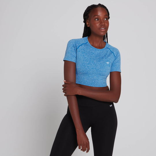 MP Women's Curve Crop Short Sleeve T-Shirt − Blå - XS