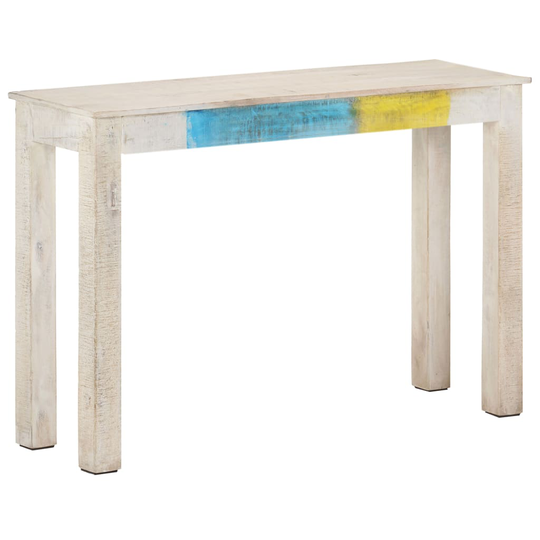 vidaXL Avlastningsbord vit 115x35x77 cm grovt mangoträ