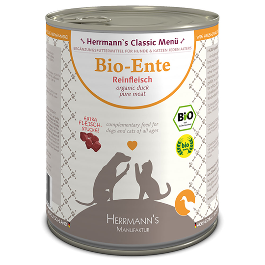 Herrmann's Rent kött 6 x 800 g - Ekologisk anka