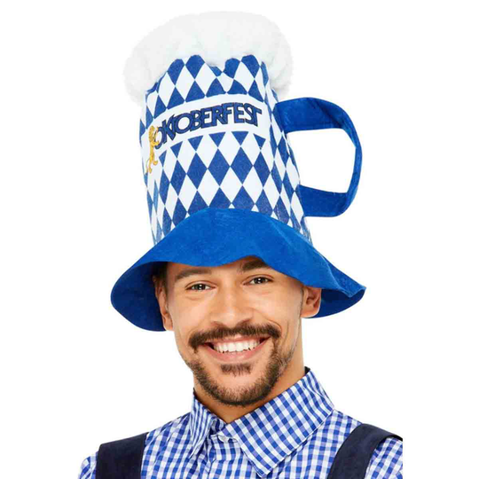 Ölhatt, oktoberfest blå/vit
