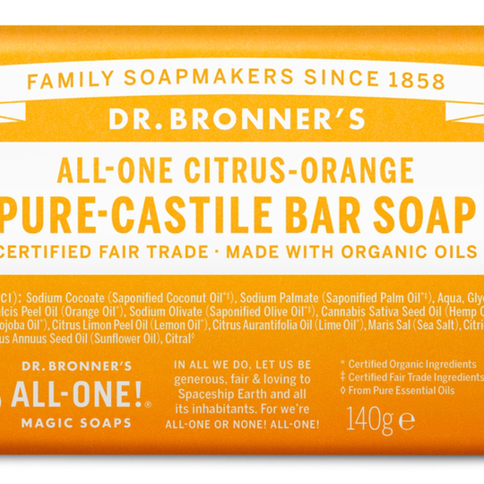 Dr. Bronner’s Magic Soaps Dr. Bronner’s Citrus Orange Bar Soap 140 g