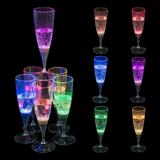 LED Champagneglas - 6-pack
