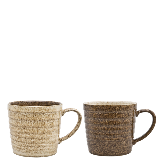 Denby - Studio Räfflad Mugg 40 cl 2-pack Brun