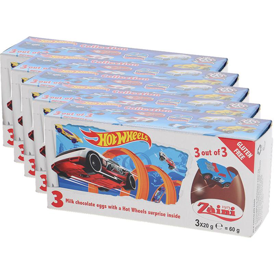 Zaini Chokladägg Hot Wheels 5x3-pack