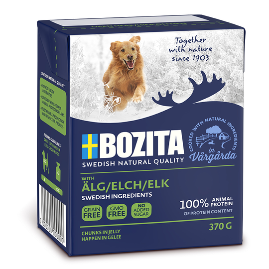 Bozita Chunks in Jelly 12 x 370 g - Älg
