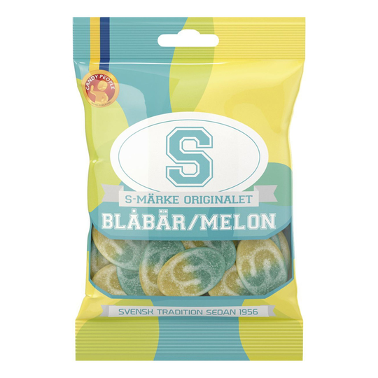 S-Märken Blåbär/Melon i Påse - 80 gram