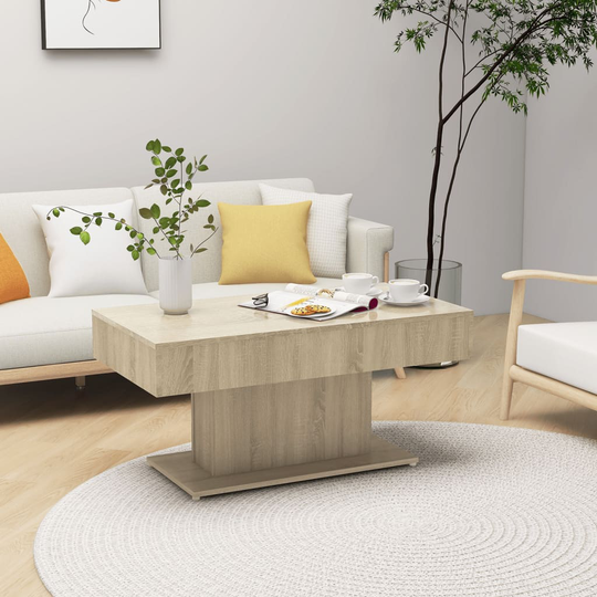 vidaXL Soffbord sonoma-ek 96x50x45 cm spånskiva