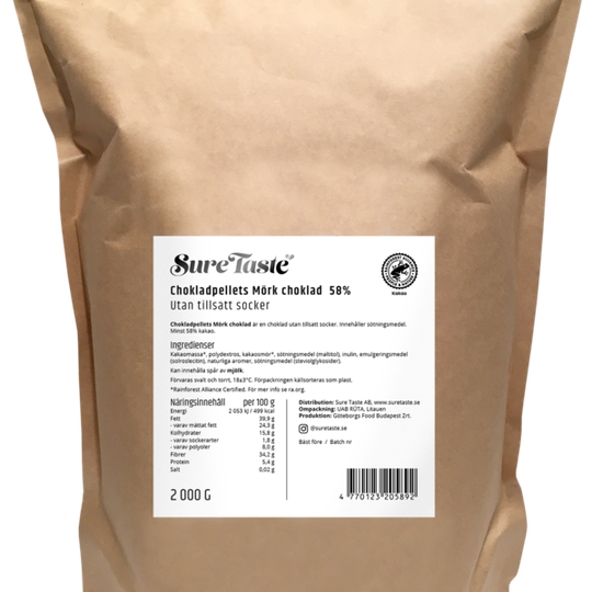 Sure Taste Chokladpellets Mörk Choklad 2 kg