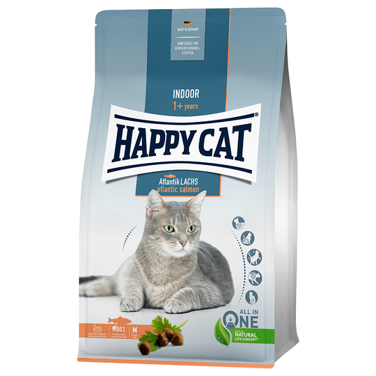 Happy Cat Indoor Atlantic Salmon - Ekonomipack: 2 x 4 kg