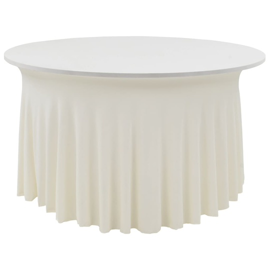 vidaXL Bordsöverdrag 2 st stretch golvlångt gräddvit 150x74 cm
