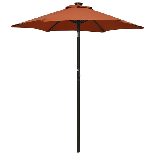 vidaXL Parasoll med LED-lampor terrakotta 200x211 cm aluminium