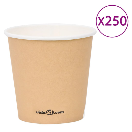 vidaXL Pappersmuggar 120 ml 250 st brun