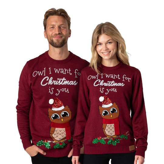Owl I Want For Christmas Jultröja - XX-Small