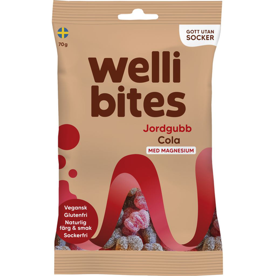 Wellibites Jordgubb & Cola 70 g