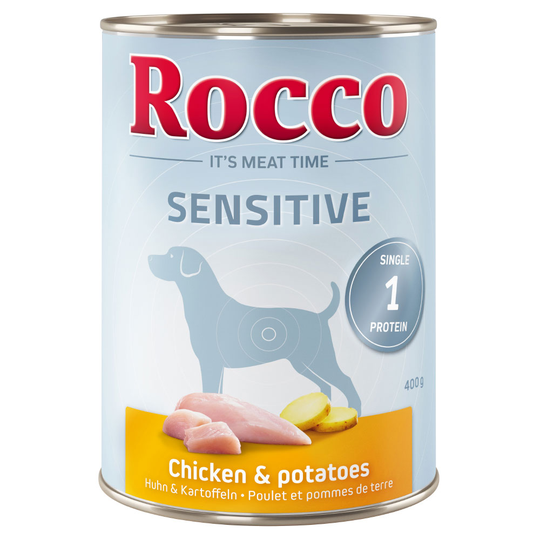 Ekonomipack: Rocco Sensitive 24 x 400 g - Blandpack, 4 sorter