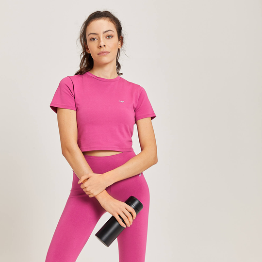 MP Women's Essential Body Fit Crop T-Shirt - Sangria/röd - XS