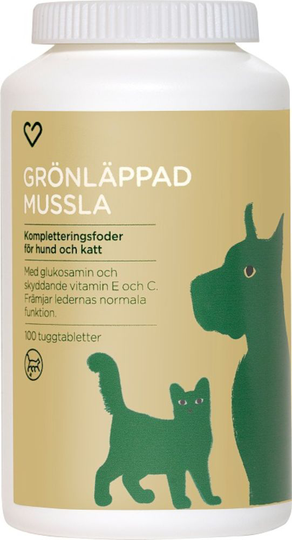 Hjärtats Grönläppad mussla Foder Hund & Katt 100st