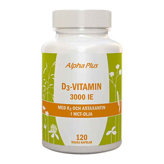 Alpha Plus D3 vitamin 3000 IE + K2, 120 kapslar