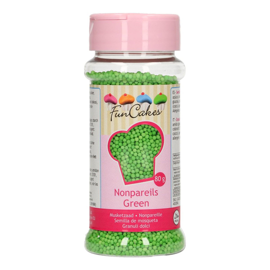 FunCakes Strössel Nonpareils Green/Grön - 80 g