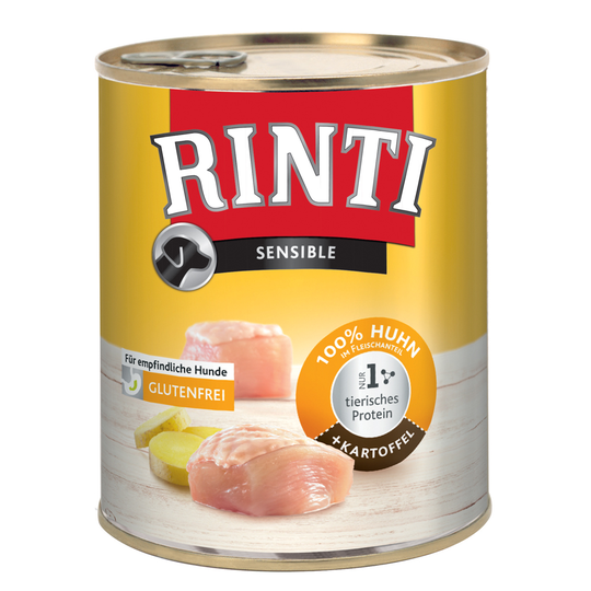 Ekonomipack: RINTI Sensible 24 x 800 g - Kyckling & potatis