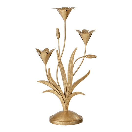 Bungalow - Kandelaber Lilja 36 cm Guld